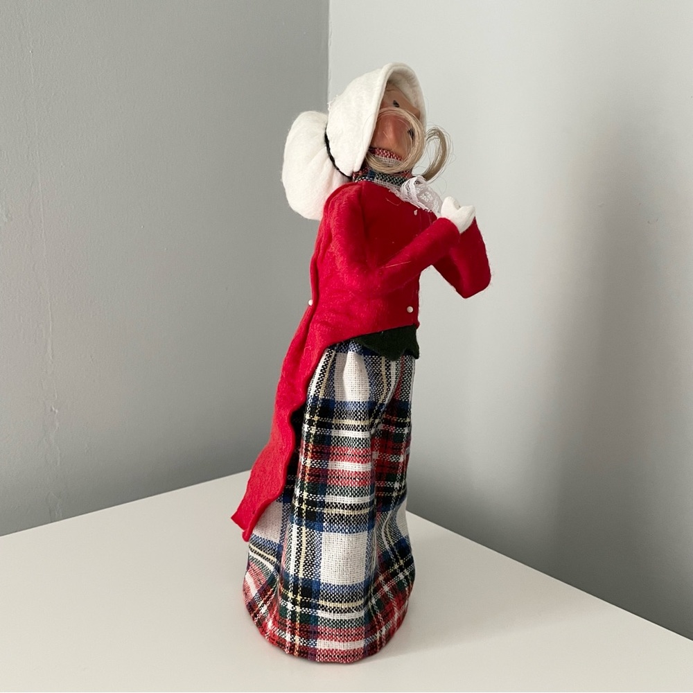 Caroler with Plaid & Red Coat by Byers' Choice - Picture 5 of 8